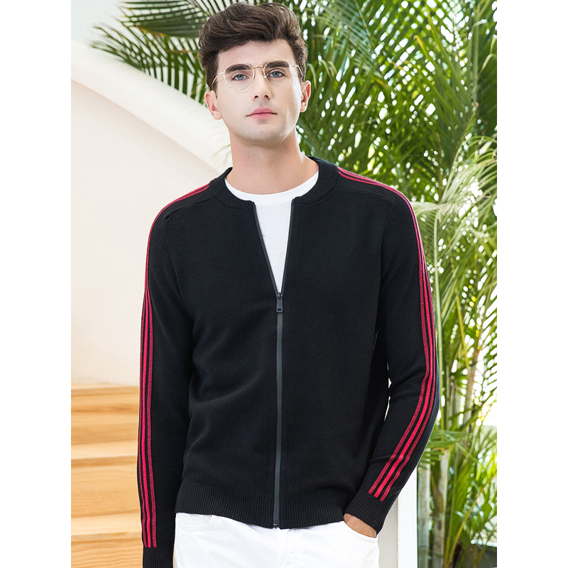 恒源祥男士针织开衫春秋款男开衫毛衣韩版男针织衫休闲拉链外套男视频