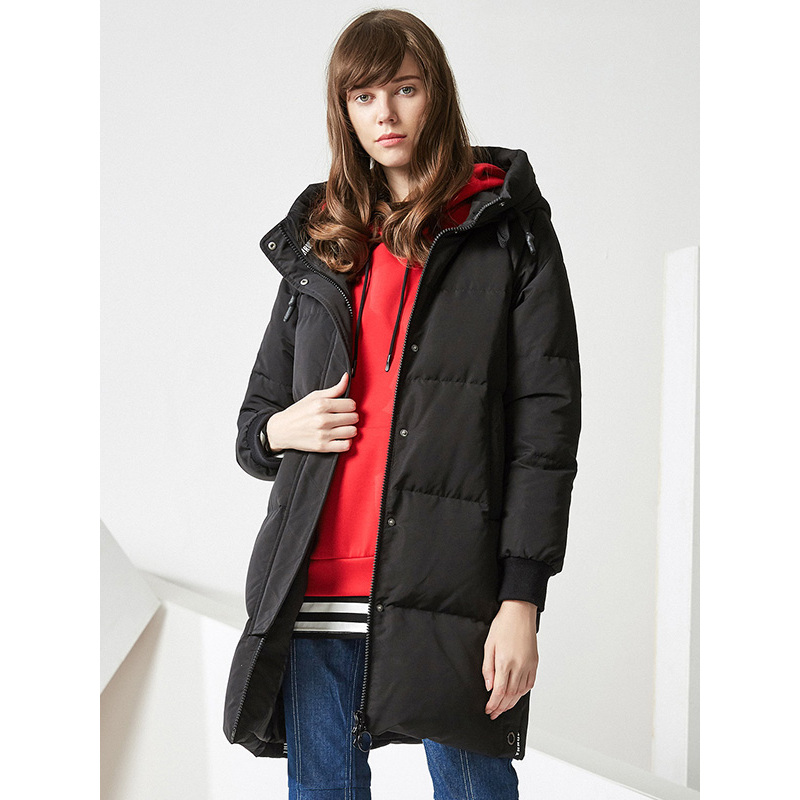 波司登羽绒服女中长款2019新款连帽修身加厚冬季外套潮
