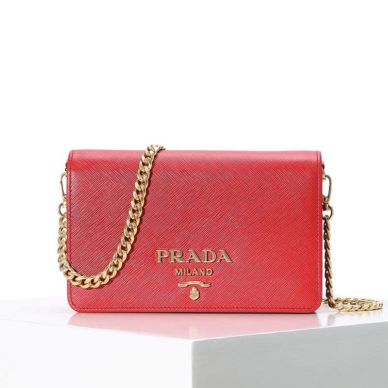 预订PRADA 链条单肩包 1BP006 COW 金属字母标18*12*4.5CM图片