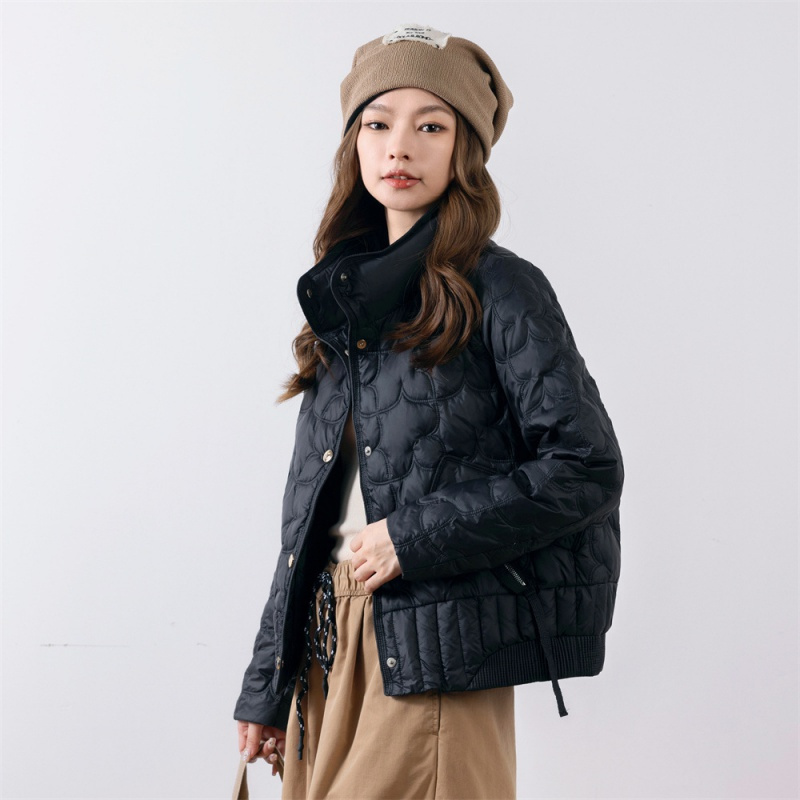 菱格短款立领冬季新款轻薄白鸭绒简约羽绒服女