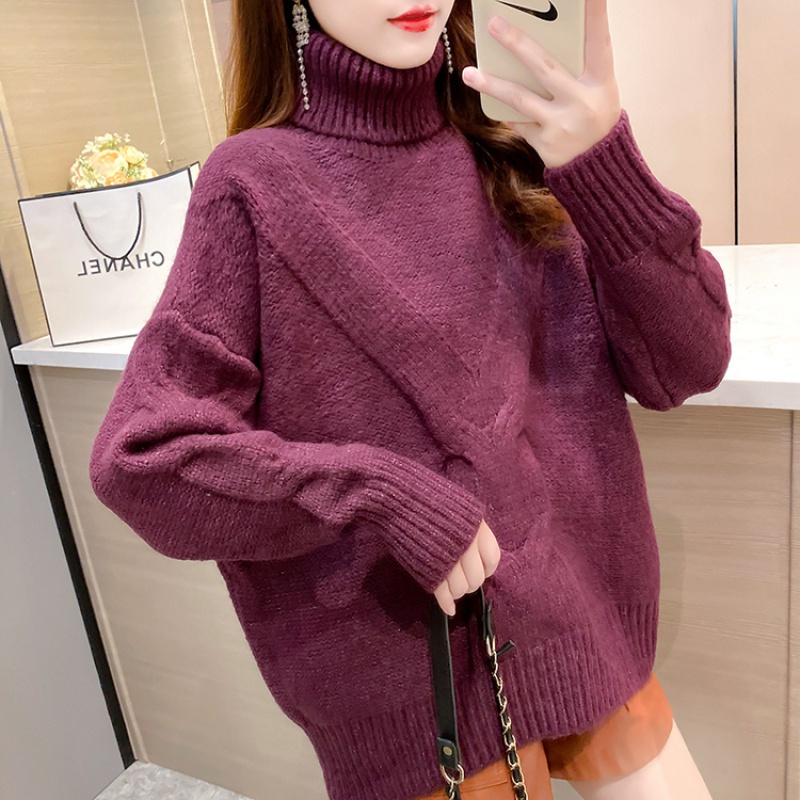 【HY&CO】2020秋冬装新款韩版潮外穿复古日系拼接百搭针织毛衣上衣女