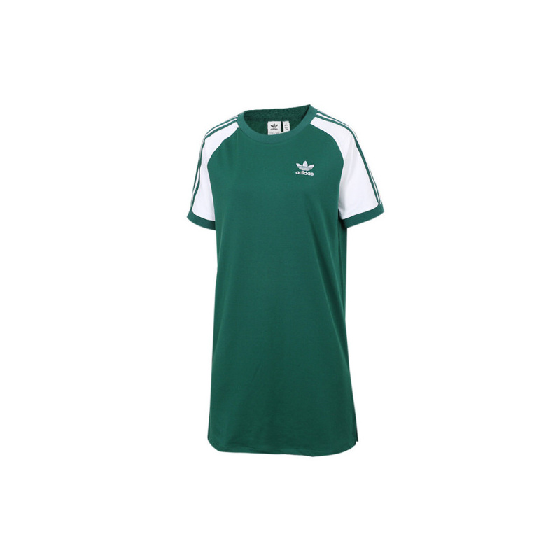 ADIDAS阿迪达斯三叶夏季女子中长款短袖T恤裙子CE4963