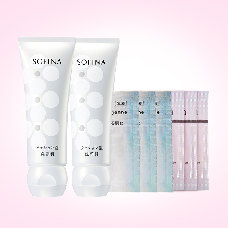 苏菲娜(Sofina)保湿泡泡洁面乳120g*2+保湿控油便携组合 泡沫洗面奶深层清洁保湿温和护肤