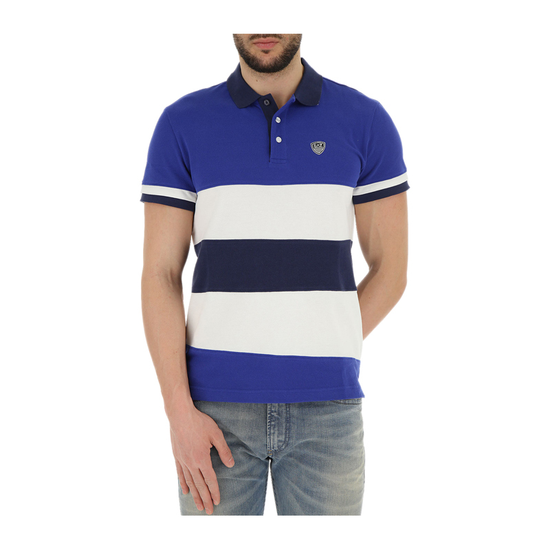 Emporio Armani/安普里奥阿玛尼 EA7系列拼色条纹男士纯棉短袖POLO衫