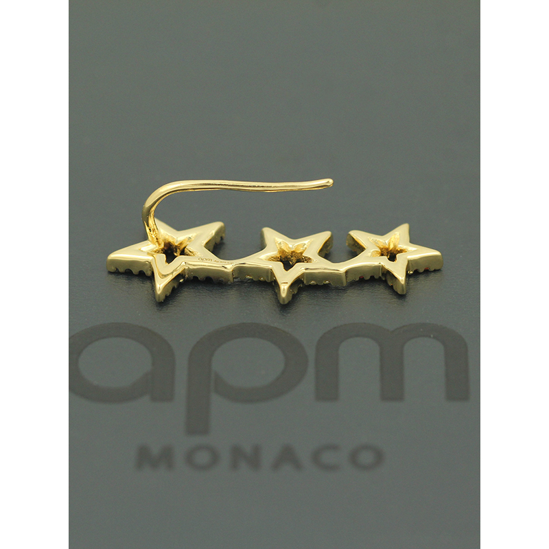 apm MONACO单只多色三星耳环女士 时尚设计感五角星耳挂925银耳饰