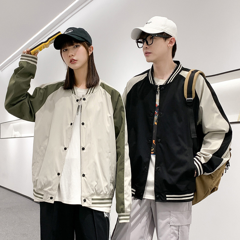Three Sons棒球服女复古港味情侣装外套2022年新款韩版盐系百搭