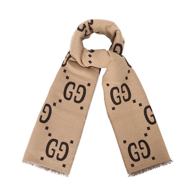 预订 GUCCI\古驰 LOGO款 GG提花羊毛真丝 围巾图片
