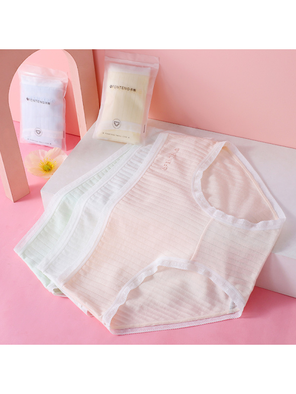 芬腾内裤女日系少女纯棉抗菌内裆透气蕾丝三角女裤头中腰女士短裤