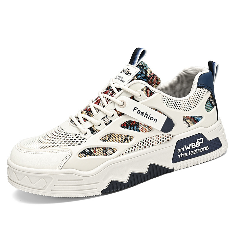 男鞋夏季新款网面小众设计百搭男士板鞋潮牌运动休闲小白潮鞋