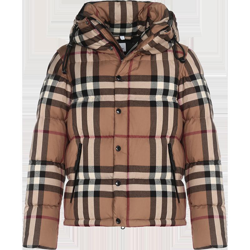 burberry博柏利男款棉质鹅绒可拆式衣袖连帽羽绒服外套马甲80361811