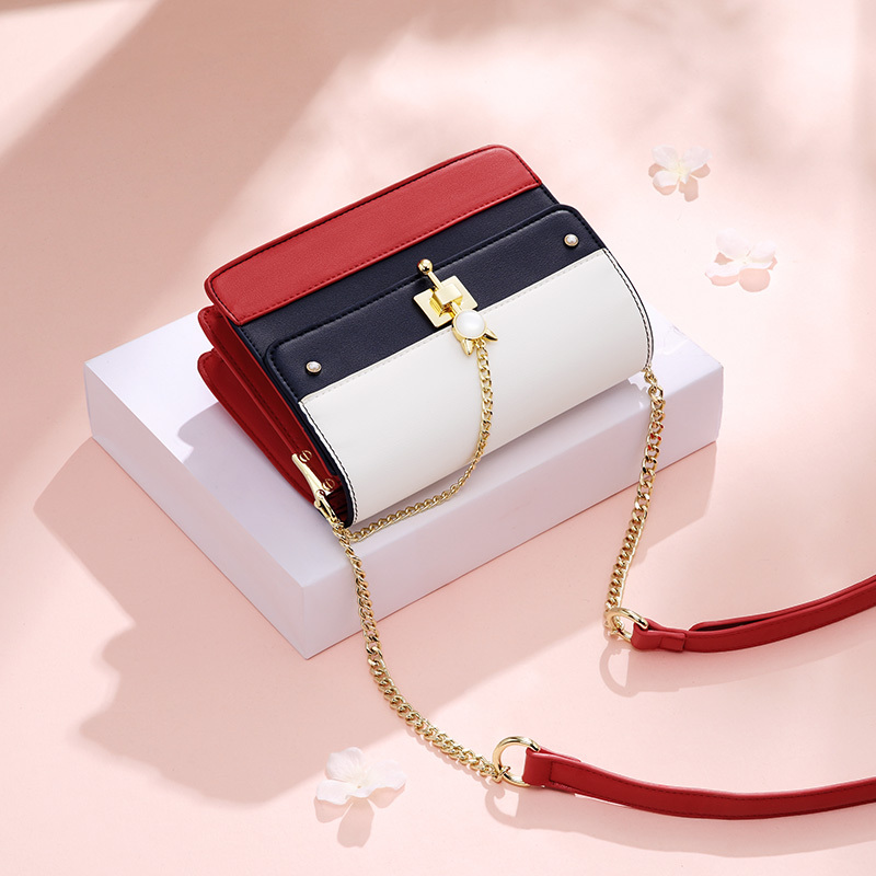 肩包女2019新款包包女包时尚撞色斜挎包欧英伦简约大容量多隔层小方包