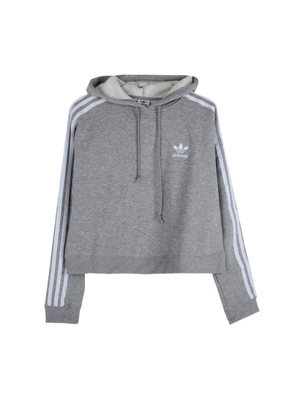 阿迪达斯三叶女子套头衫宽松舒适运动休闲连帽卫衣DH4245