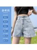 Ceba高腰牛仔短裤女夏季薄款外穿设计感小众宽松显瘦a字型阔腿超热裤