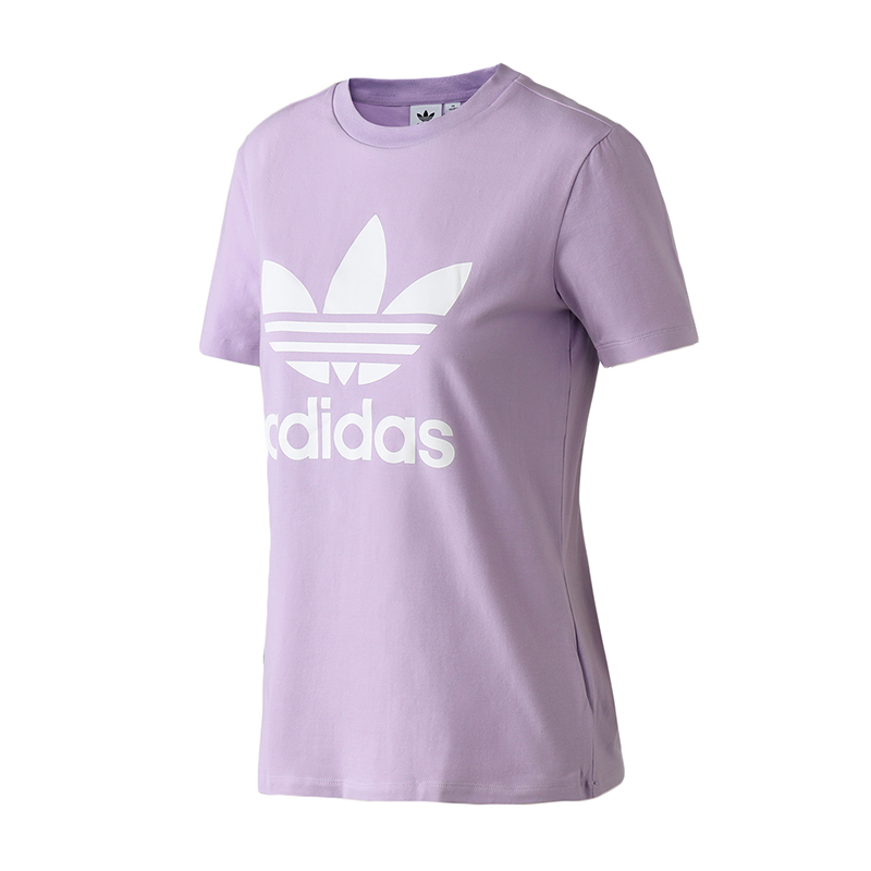 adidas阿迪达斯三叶草女装运动服logo款圆领短袖t恤dv2595