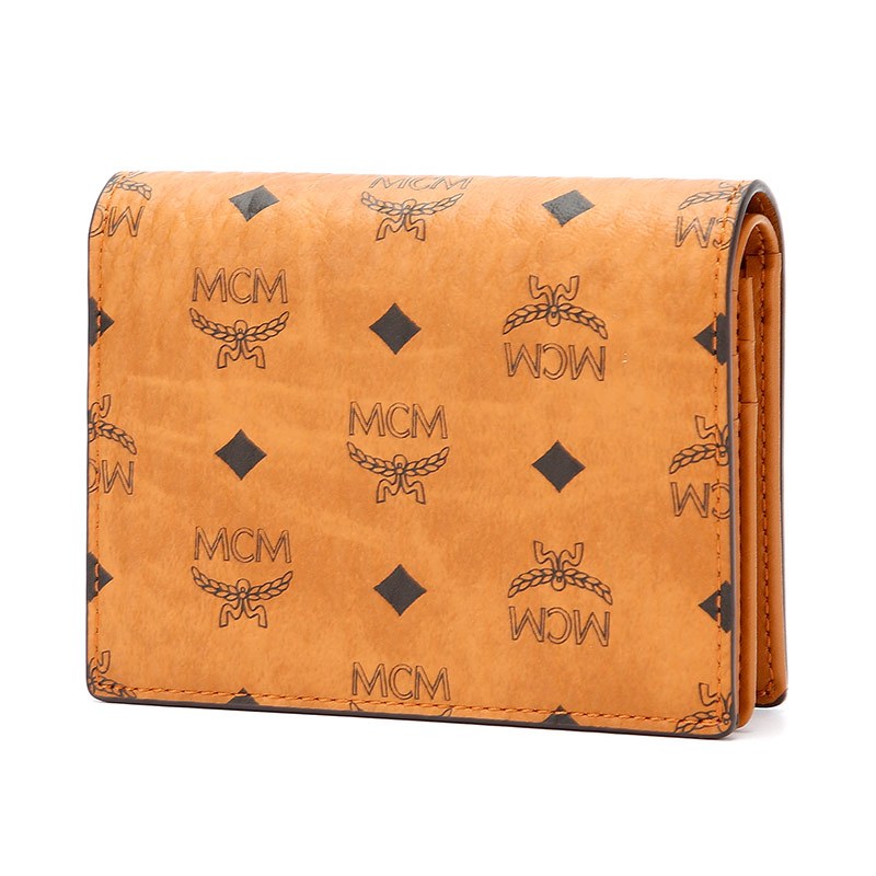 mcm女士经典时尚干邑色印花人造革超迷你单肩斜挎链条包短款钱包七夕
