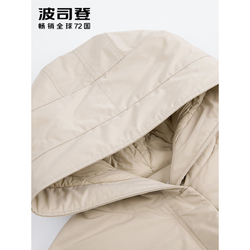 波司登BOSIDENG羽绒服 女士冬季中长款厚款秋冬季休闲百搭连帽风衣外套B80131132