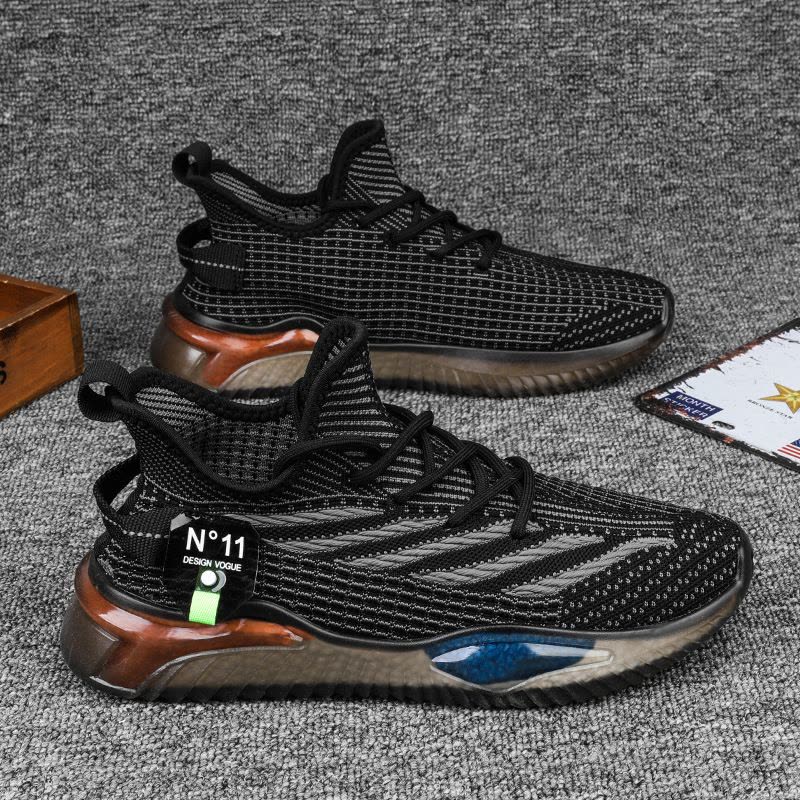 Ceba2022春季新款飞织椰子鞋透明底休闲运动鞋网面透气跑步鞋潮男鞋图片