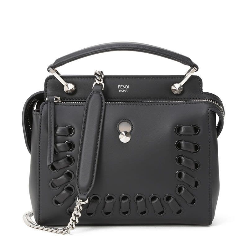 FENDI/芬迪 女包DOT COM编织装饰小号链条手拎斜挎包 8BN299 23x16x11CM图片