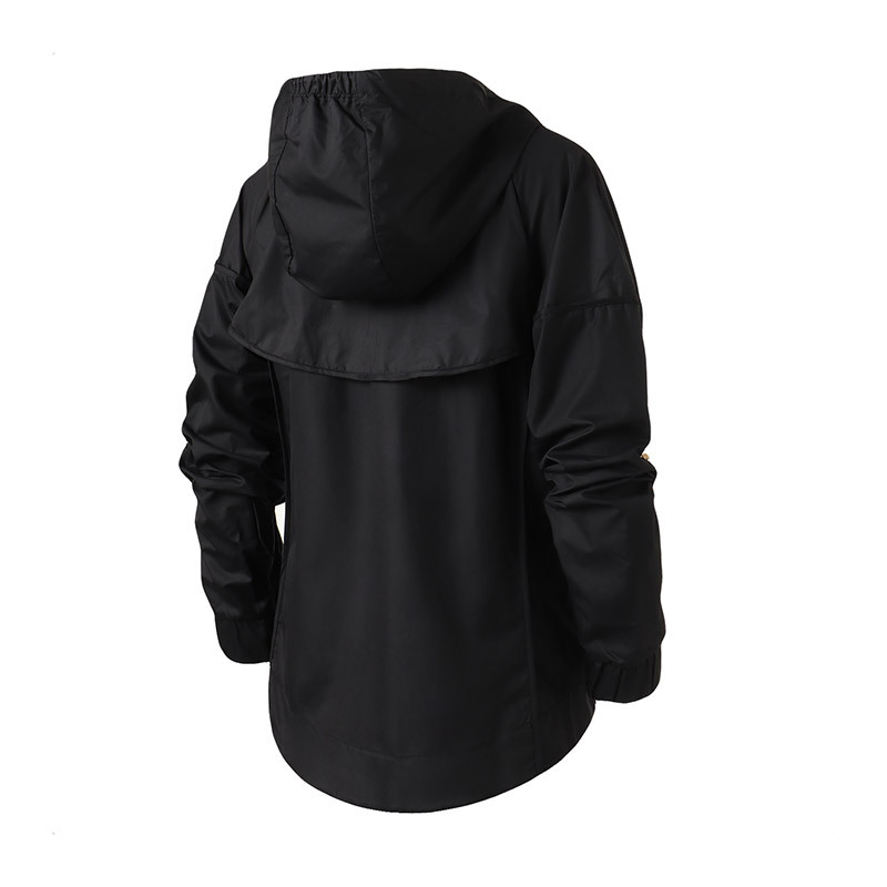 【自营】NIKE耐克女装夹克外套防风轻薄针织连帽运动夹克883496 L 883496-010黑+黑+黑