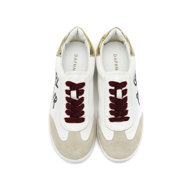 达芙妮新款系带涂鸦系带单鞋图片