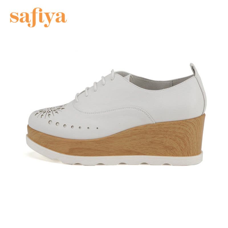 索菲娅Safiya牛皮春秋真皮深口高坡跟女士高帮鞋SF61112063图片