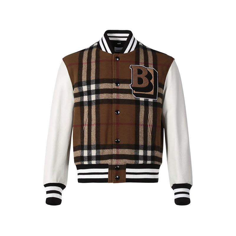 博柏利/巴宝莉 BURBERRY 男款 绵羊毛/锦纶/牛皮革棉服夹克外套80486911图片