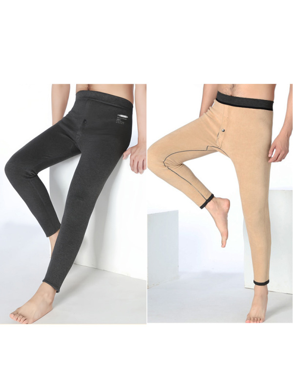 秋冬季新款奥粒绒男士保暖套装大码打底裤加绒加厚保暖内衣秋裤子