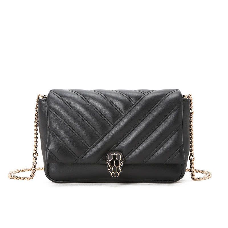 预售 BVLGARI 宝格丽 Serpenti Cabochon 单肩包 斜挎包 口盖包迷你 经典蛇头绗缝皮288755图片