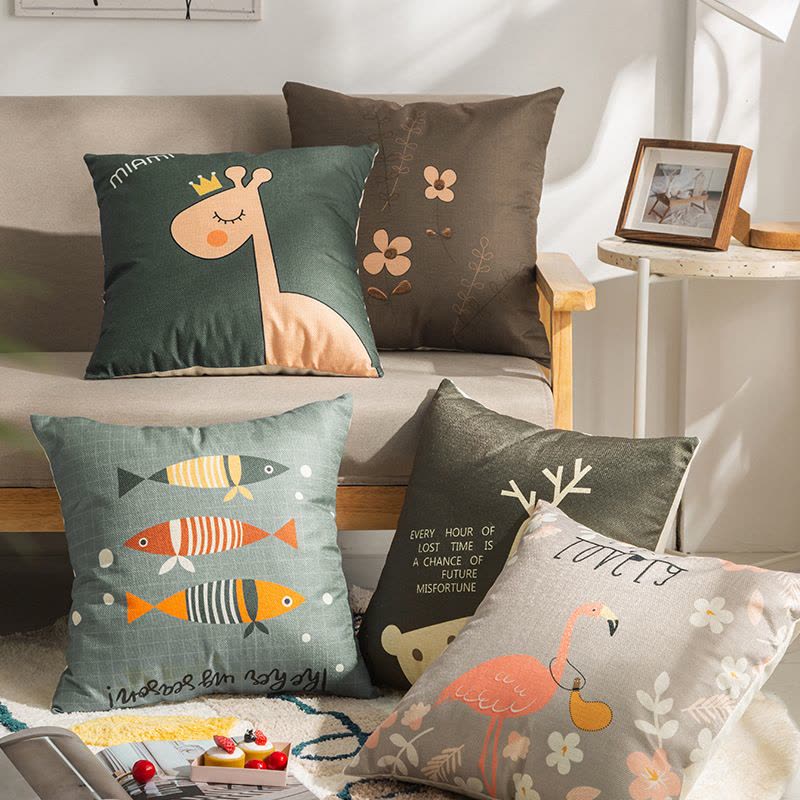 Ceba加厚亚麻布艺抱枕客厅大号靠垫沙发办公室床头靠枕腰枕简约靠背套图片