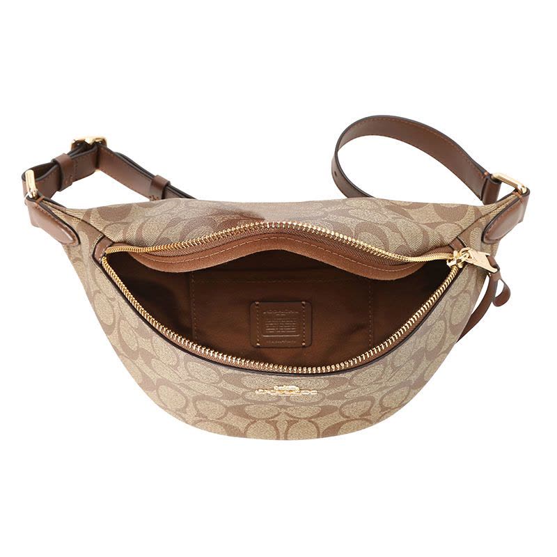 COACH 蔻驰 BELT BAG 腰包 胸包 女士斜挎包字母马车标织物F48740金扣图片