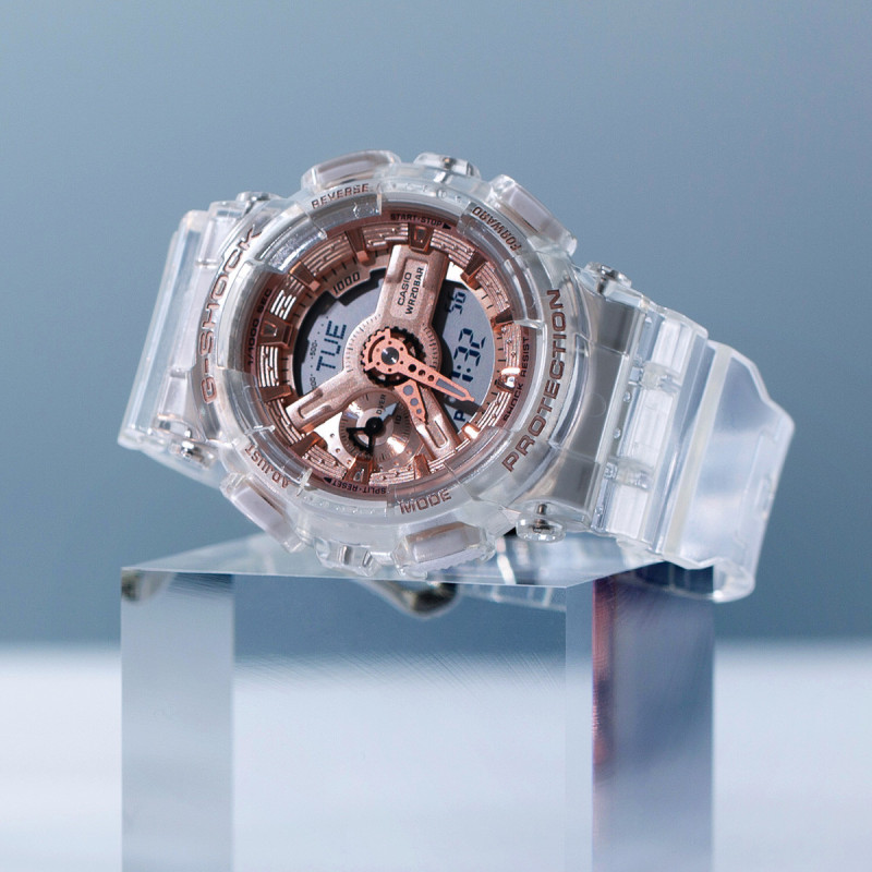 CASIO卡西欧手表 G-SHOCK WOMEN透明表款系列-地球仪特殊表盒防震防水防磁石英表