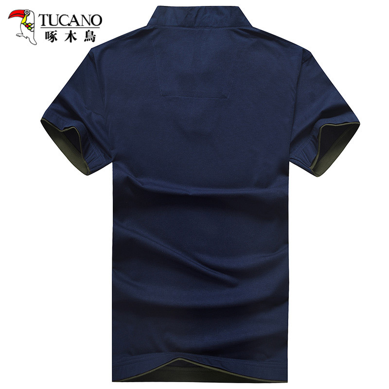 啄木鸟(TUCANO)短袖T恤男纯色棉质立领商务休闲男士POLO衫 17001ZM1728
