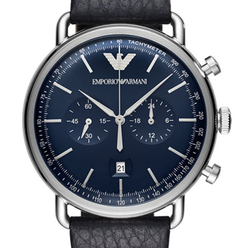 阿玛尼(EMPORIO ARMANI)手表 商务时尚皮带石英休闲男士腕表