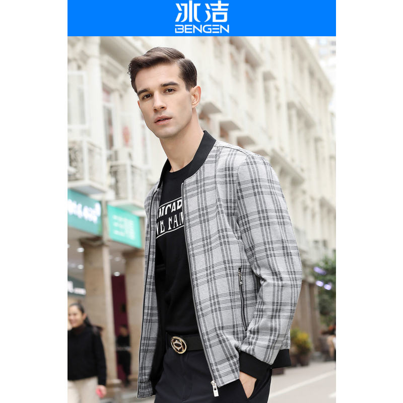 冰洁 2020春秋季外套男士休闲舒适绅士上衣夹克