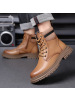 马丁靴男士高帮真皮英伦复古中帮潮鞋工装靴机车皮靴加绒保暖男鞋
