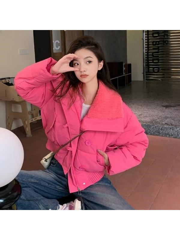 女冬季新款羽绒棉服短款加厚保高领棉衣棉袄韩版宽松时尚外套