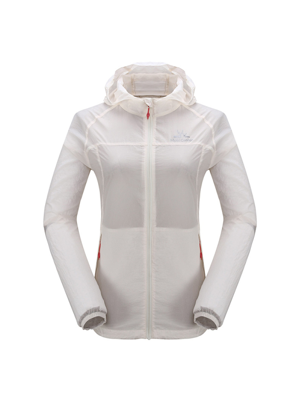 牧高笛户外徒步露营运动风衣轻薄防风防晒春夏季连帽皮肤衣女款