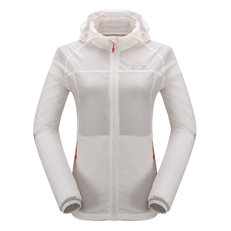 牧高笛户外徒步露营运动风衣轻薄防风防晒春夏季连帽皮肤衣女款图片