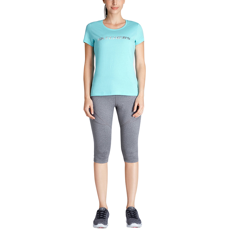 Skechers斯凯奇七分裤 女 户外弹性舒适健身紧身裤 SAWU17528
