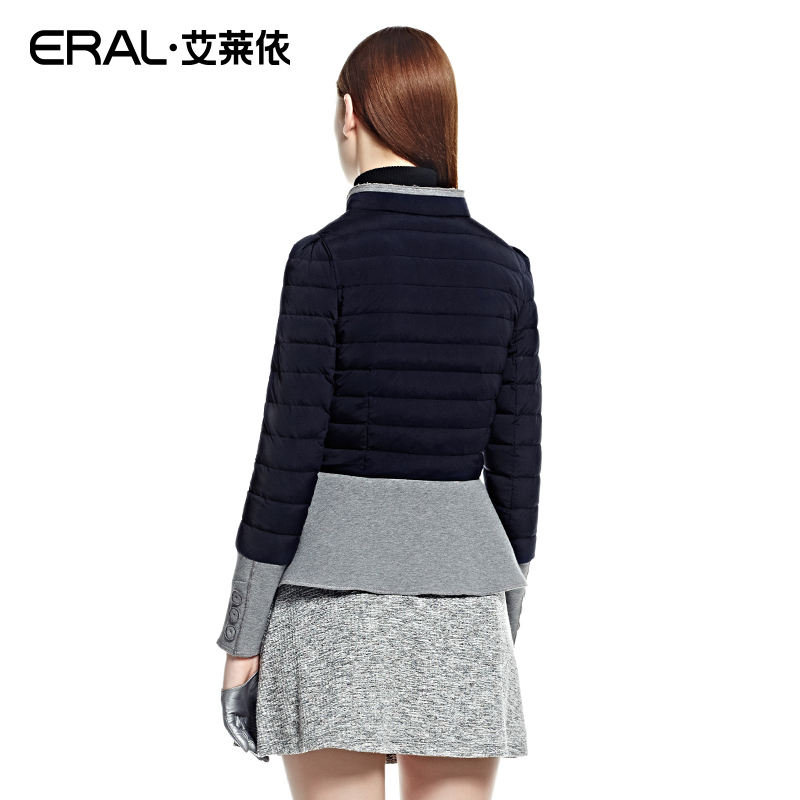 ERAL/艾莱依冬装韩版时尚撞色拼接短款修身羽绒服女羽绒衣潮2027D