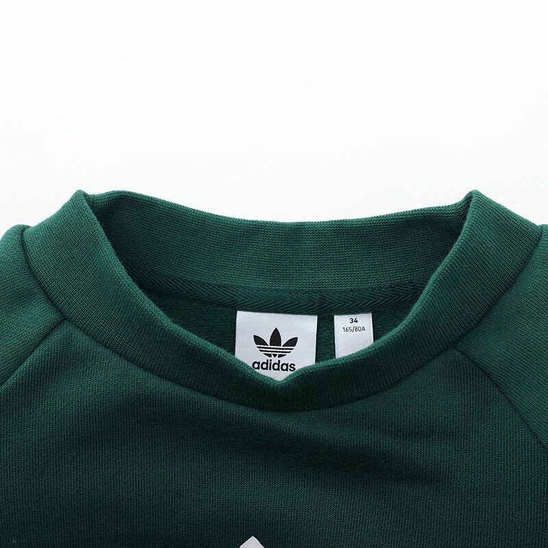 adidas阿迪达斯三叶女装运动服跑步休闲大LOGO圆领卫衣DV2623图片