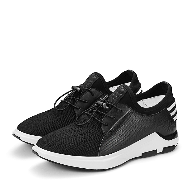 皓顿hautton春季新款男士透气休闲鞋韩版潮青年时尚厚底防滑运动鞋男