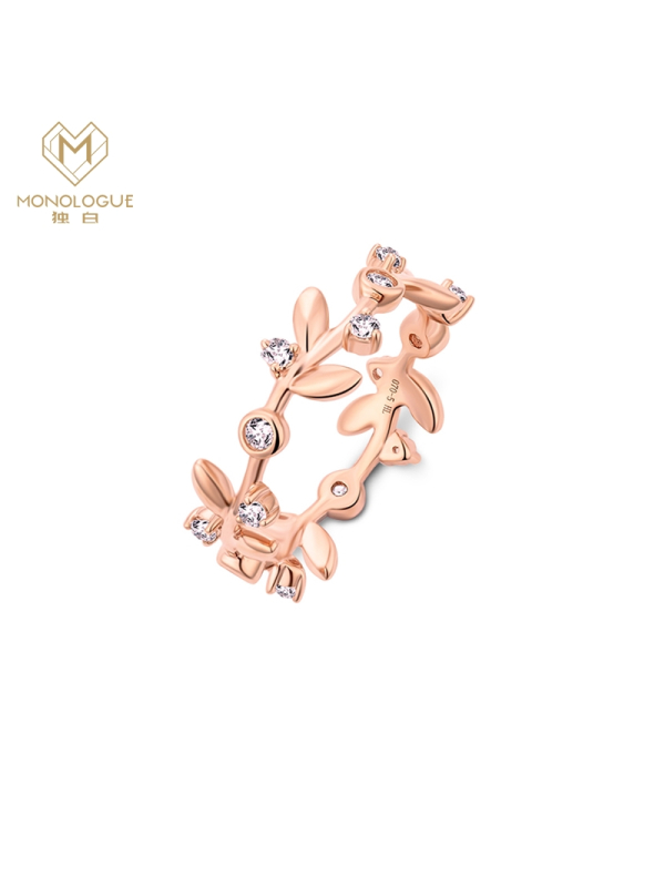 Monologue独白MIX系列绿枝9K金托帕石戒指MA64