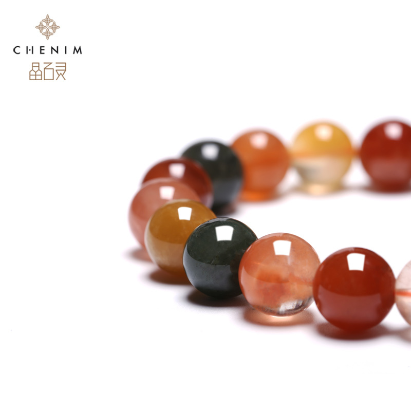 chenim/晶石灵多彩宝石手珠彩色水晶手链男女手串时尚饰品礼物