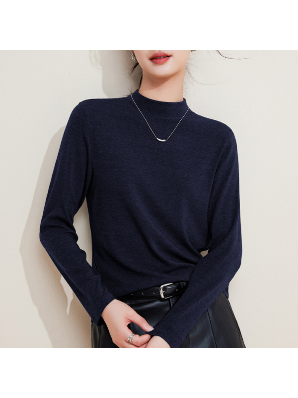 打底衫女半高领黑色内搭高级感秋冬针织大码女装新绵羊毛上衣