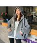 秋冬新款加绒连帽卫衣女宽松bf学院风拉链学生开衫长袖外套潮