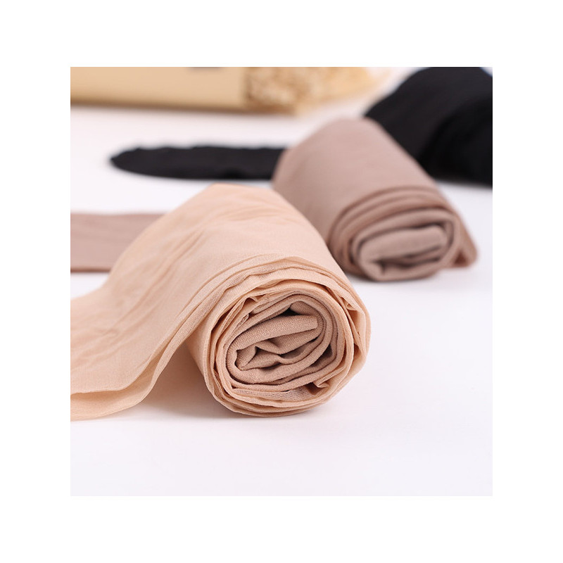 品彩(pincai)加肥加大日系纯色任意剪打底袜日系透明尖女士超薄透气连