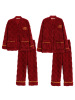情侣睡衣女秋冬喜庆加绒加厚开衫法兰绒男士家居服新婚本命年红色