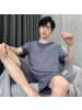 男士夏季棉质圆领短袖短裤薄款套装简约休闲学生春秋家居服可外穿