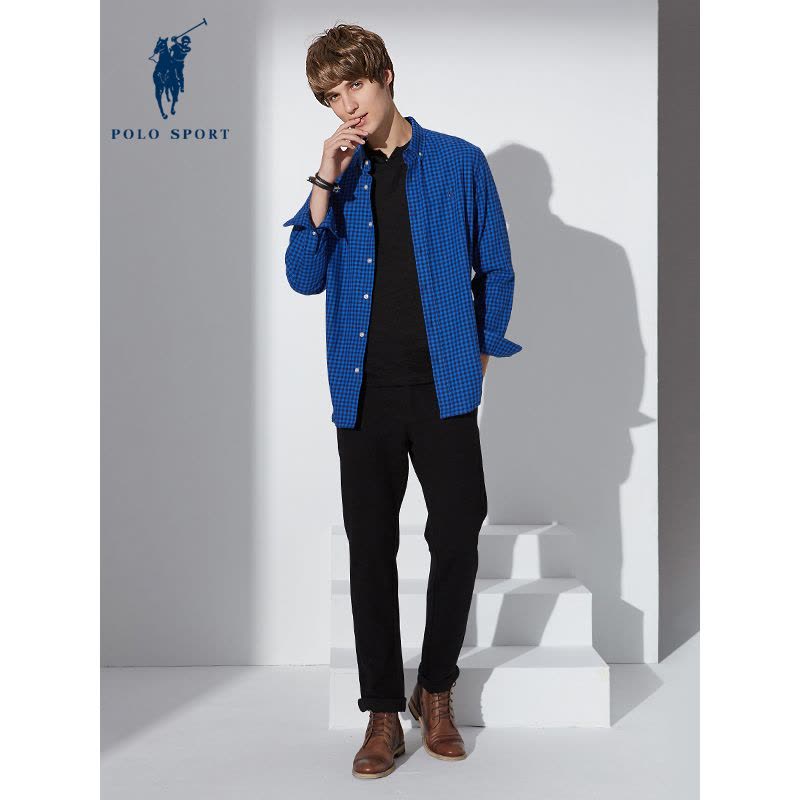 polo sport 长袖衬衫男男士韩版修身商务长袖衬衣青年休闲秋季新品图片